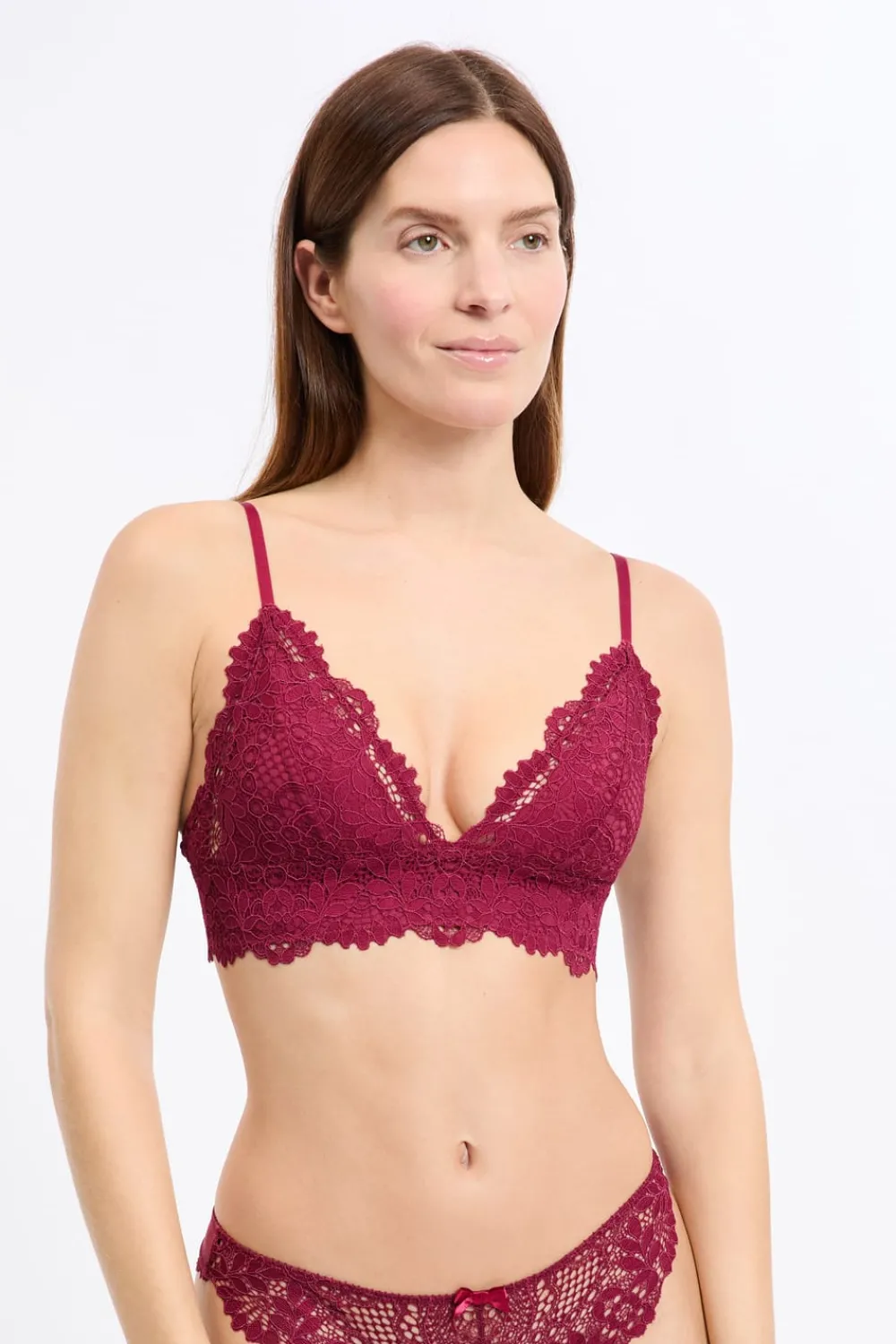 Discount ETAM Sujetador N.8 - Triángulo sin aros BURDEOS GRANATE