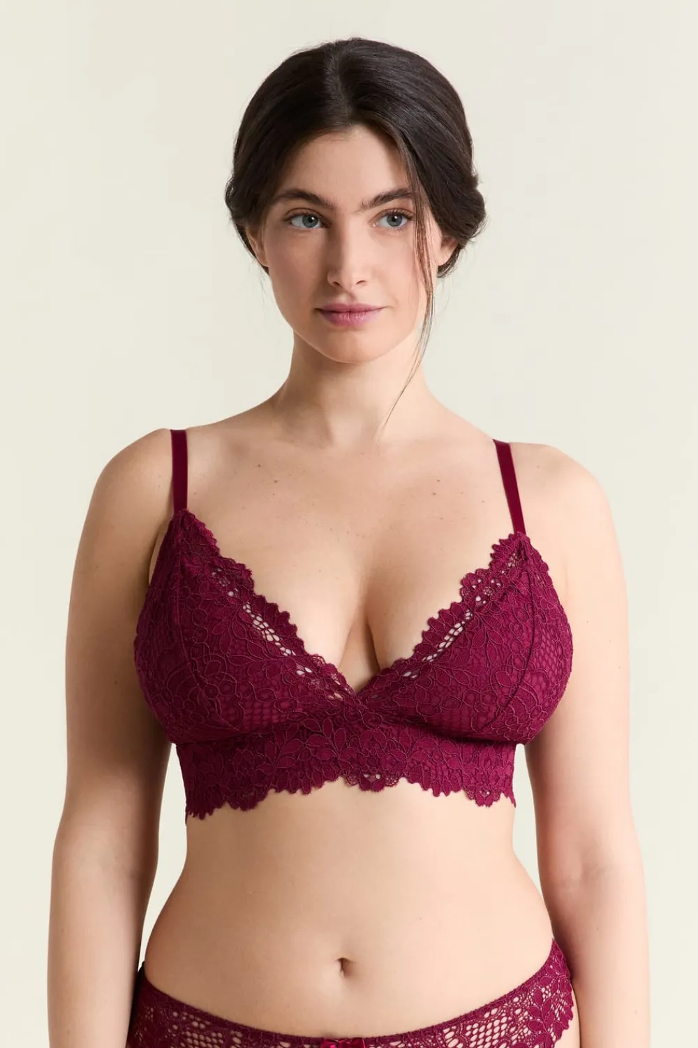 Discount ETAM Sujetador N.8 - Triángulo sin aros BURDEOS GRANATE