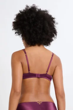 Sale ETAM Sujetador N.2: el push-up escote pronunciado con bordado floral MORADO