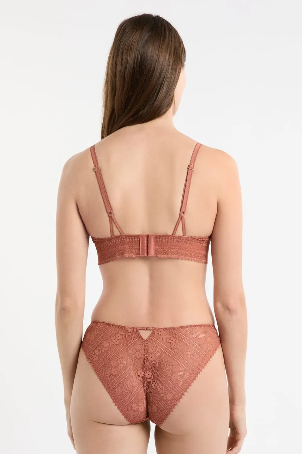Clearance ETAM Sujetador N.8: triángulo sin aros de encaje arena