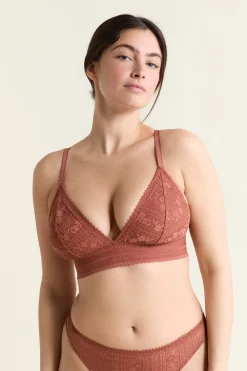 Clearance ETAM Sujetador N.8: triángulo sin aros de encaje arena