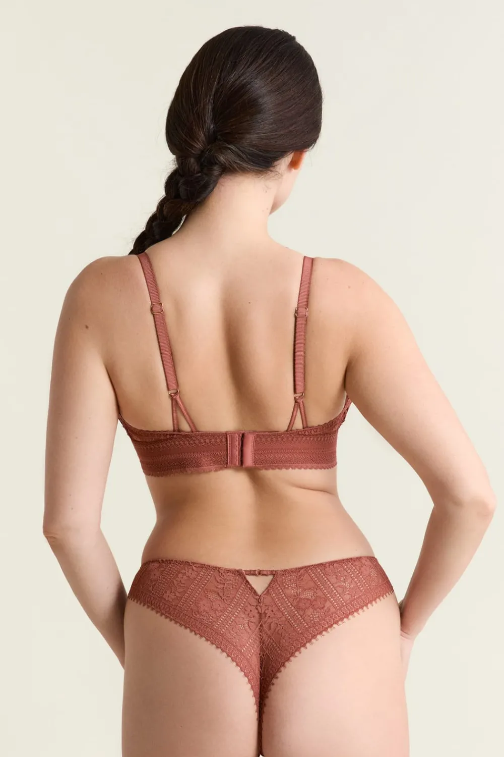 Clearance ETAM Sujetador N.8: triángulo sin aros de encaje arena