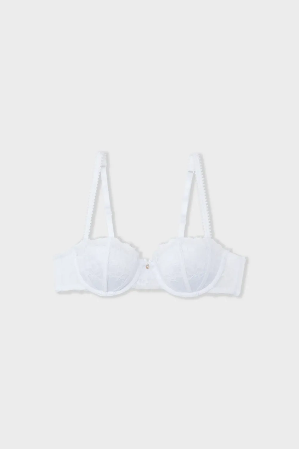 Clearance ETAM Sujetador push up balconnet de encaje y satén BLANCO