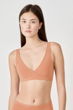 Hot ETAM Sujetador reversible de algodón orgánico elástico ROSA EMPOLVADO