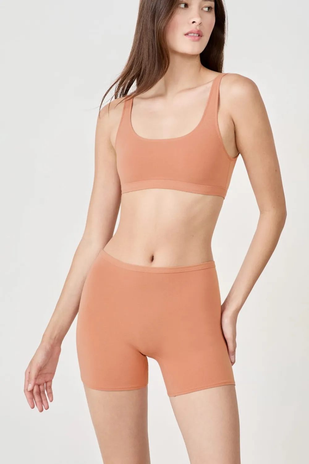 Hot ETAM Sujetador reversible de algodón orgánico elástico ROSA EMPOLVADO