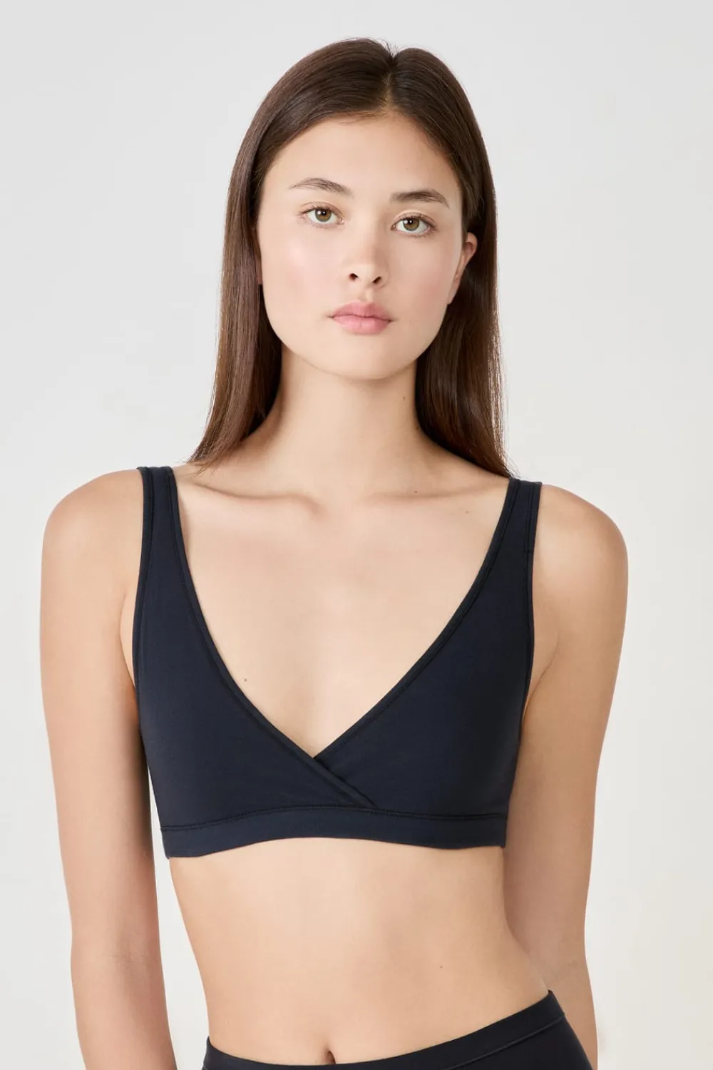 Outlet ETAM Sujetador reversible de algodón orgánico elástico NEGRO