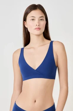 Sale ETAM Sujetador reversible de algodón orgánico elástico AZUL MARINO