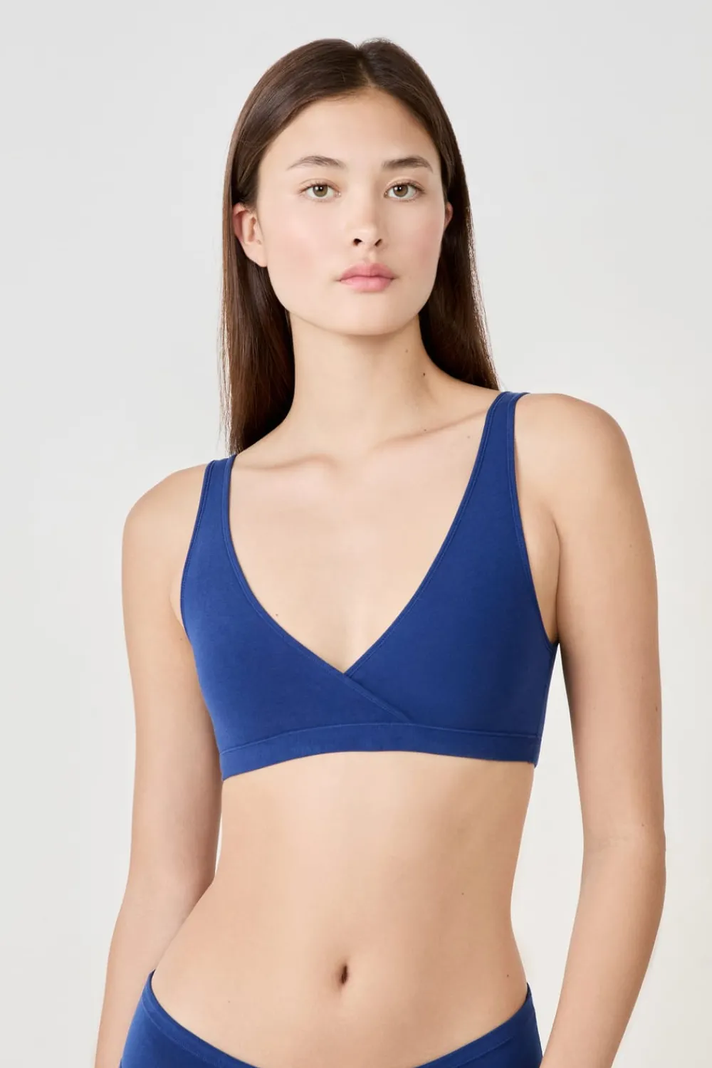 Sale ETAM Sujetador reversible de algodón orgánico elástico AZUL MARINO