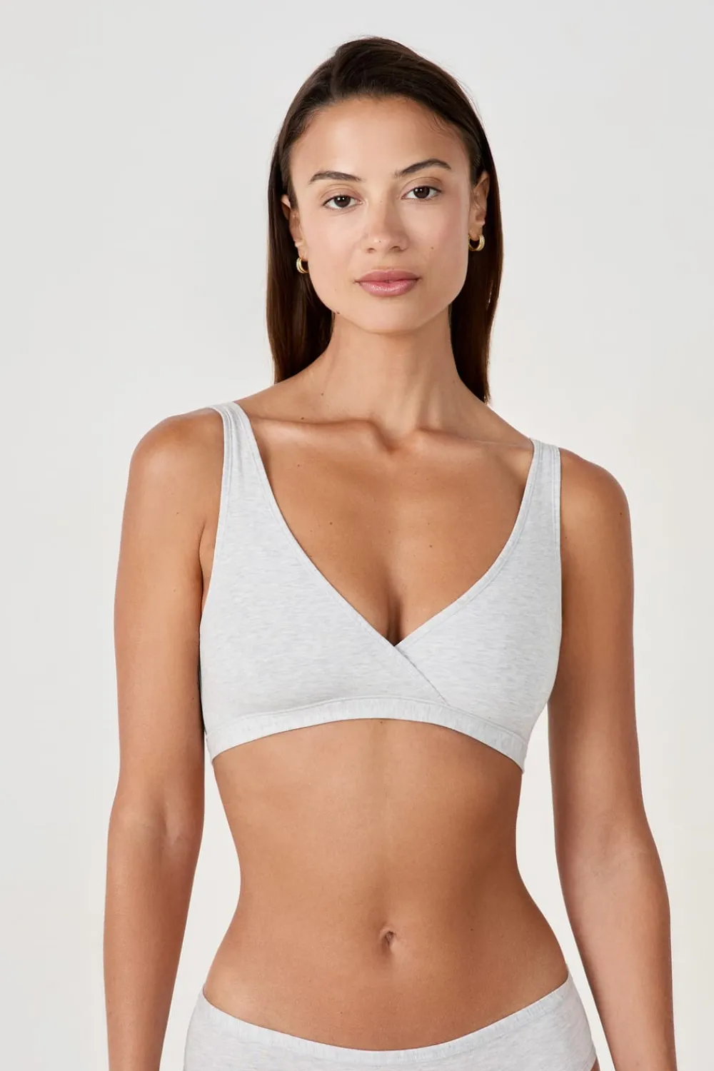 Best ETAM Sujetador reversible de algodón orgánico elástico PLATA