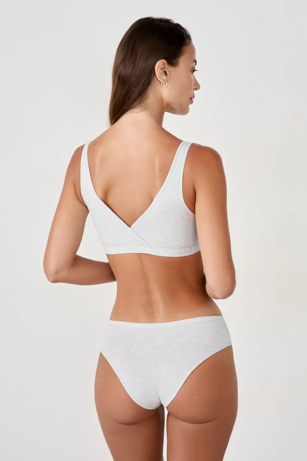 Best ETAM Sujetador reversible de algodón orgánico elástico PLATA