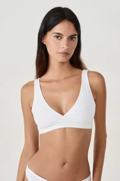 Outlet ETAM Sujetador reversible de algodón orgánico elástico BLANCO