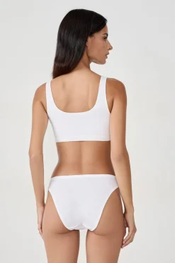 Outlet ETAM Sujetador reversible de algodón orgánico elástico BLANCO