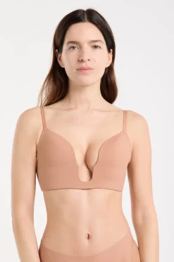 Hot ETAM Sujetador sin aros de copa fina para escote bajo ROSA NUDE