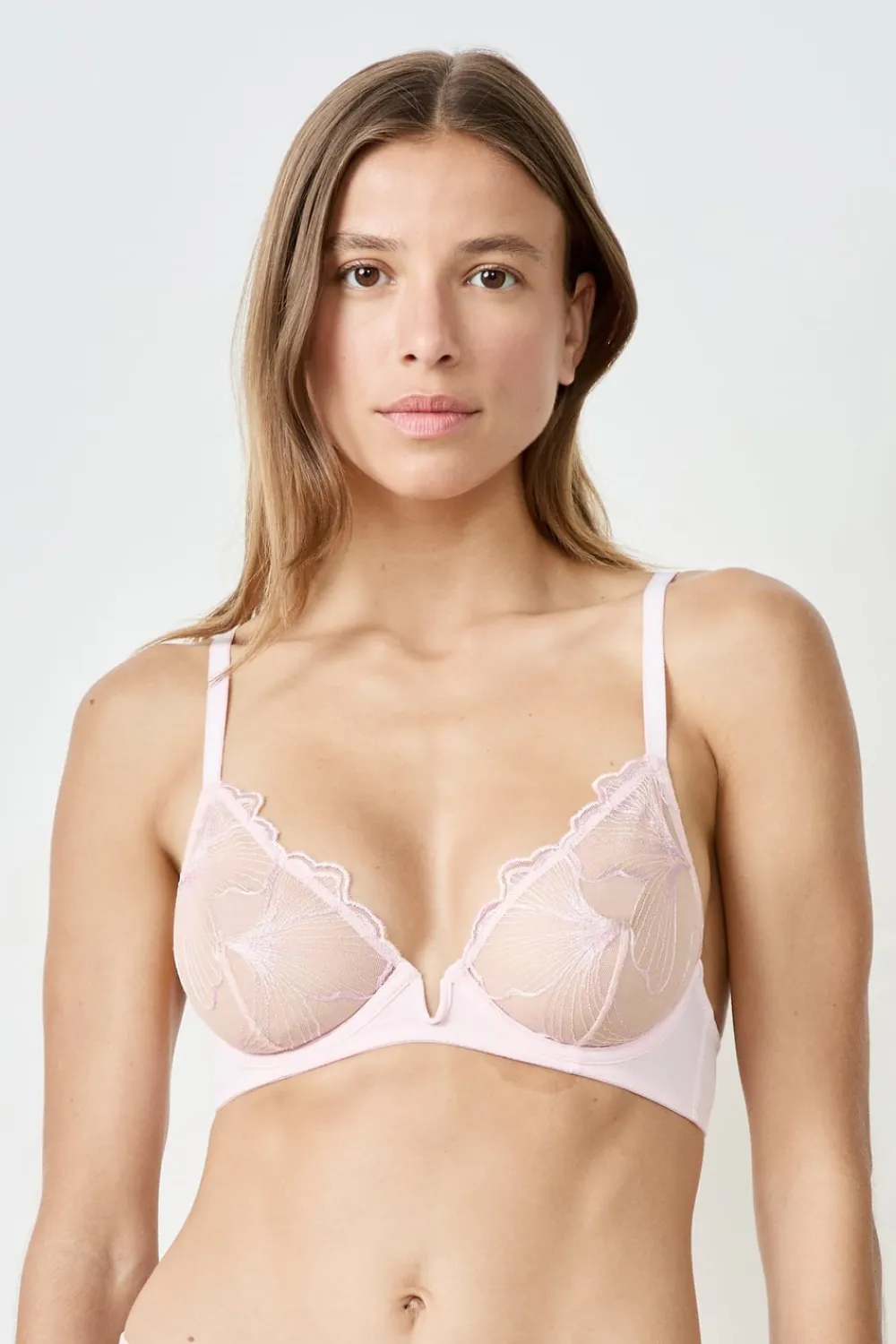 ETAM Sujetador sin relleno de encaje ROSA CLARO