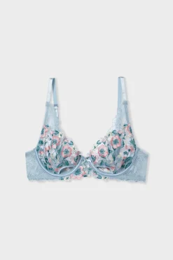 New ETAM Sujetador sin relleno de encaje AZUL CLARO