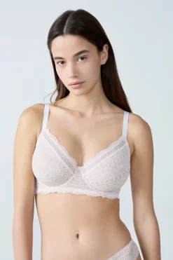 Hot ETAM Sujetador sin relleno efecto minimizador talla 1 ROSA PÁLIDO