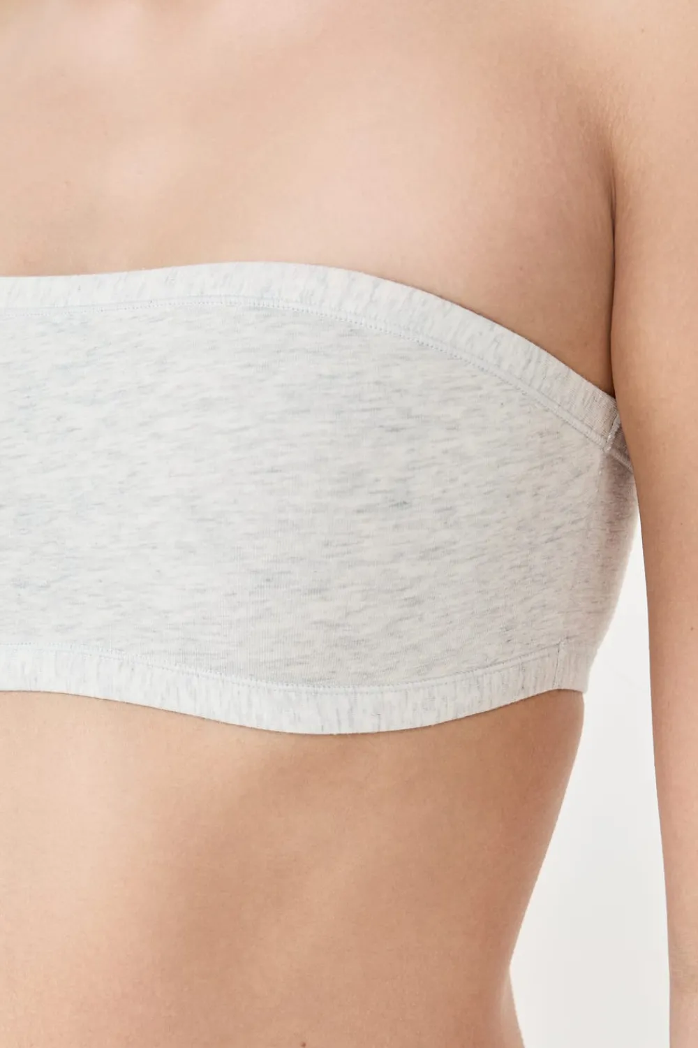 Clearance ETAM Sujetador sin tirantes sin aros de algodón orgánico elástico PLATA