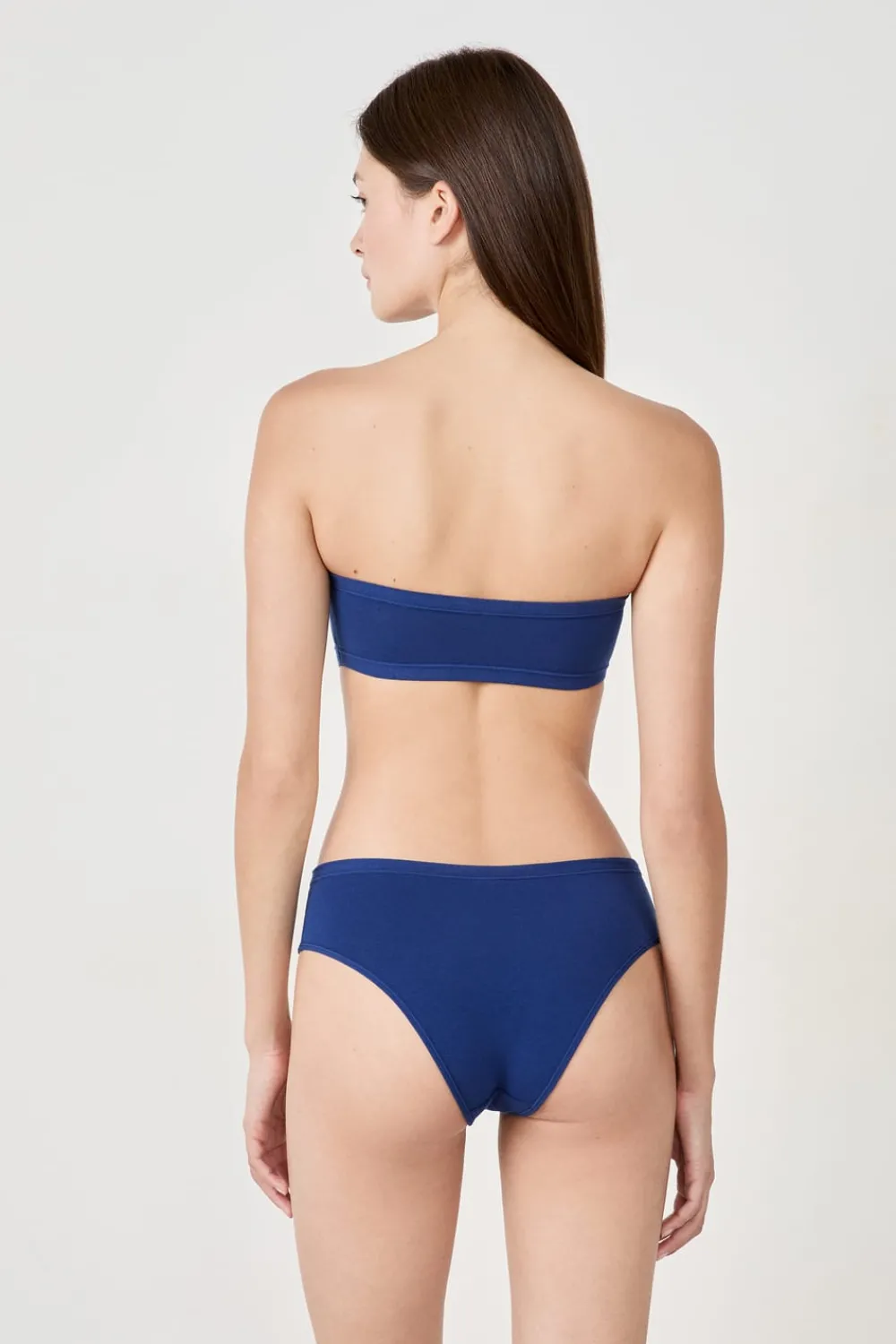 Best ETAM Sujetador sin tirantes sin aros de algodón orgánico elástico AZUL MARINO
