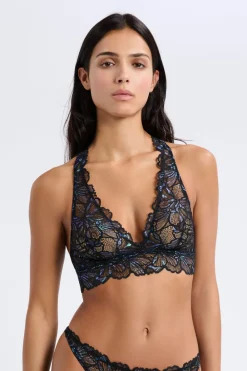 Outlet ETAM Sujetador tejido brillante NEGRO