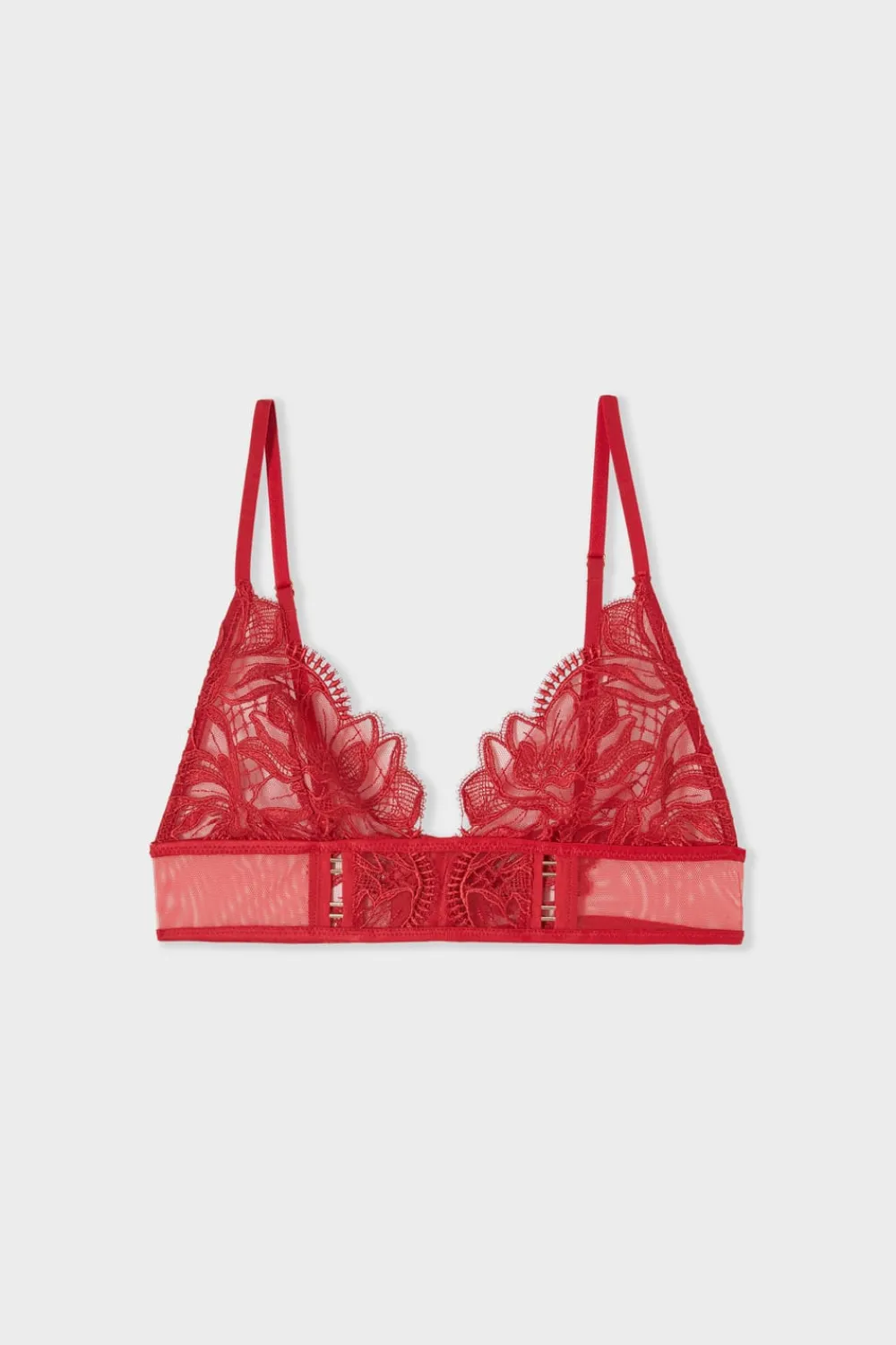 Hot ETAM Sujetador triangular de bordado ROJO