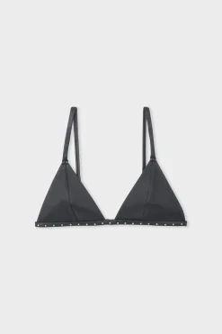 Hot ETAM Sujetador triangular de cuero NEGRO