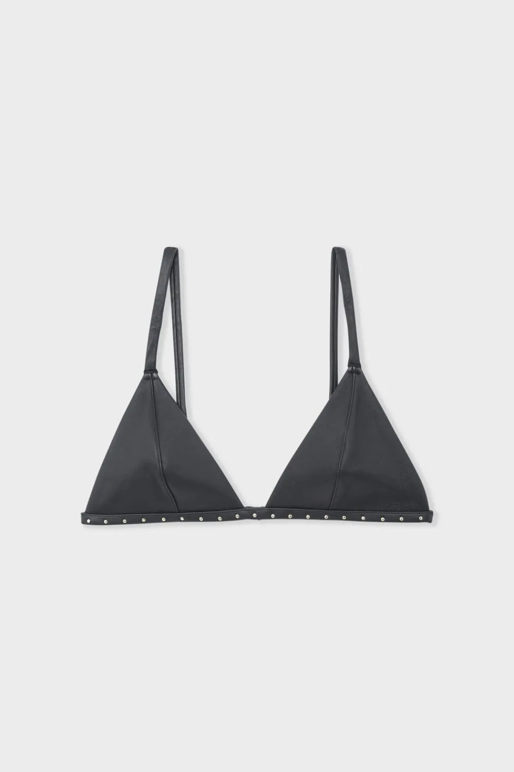 Hot ETAM Sujetador triangular de cuero NEGRO