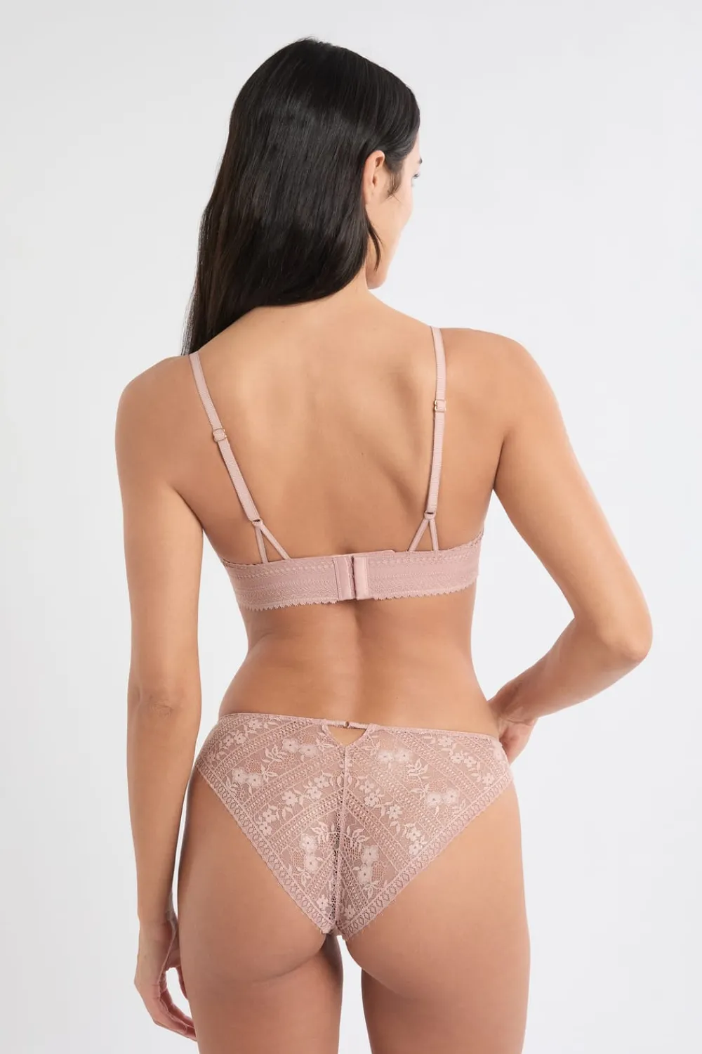 Outlet ETAM Sujetador triangular de encaje ROSA EMPOLVADO