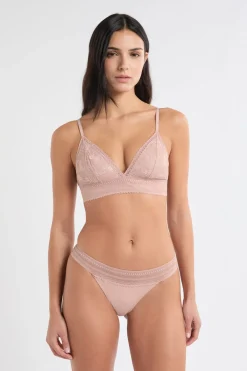Outlet ETAM Sujetador triangular de encaje ROSA EMPOLVADO