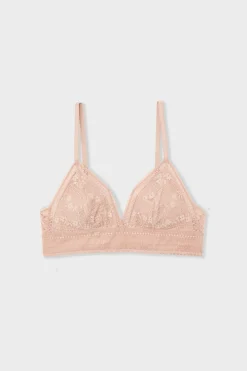 Outlet ETAM Sujetador triangular de encaje ROSA EMPOLVADO