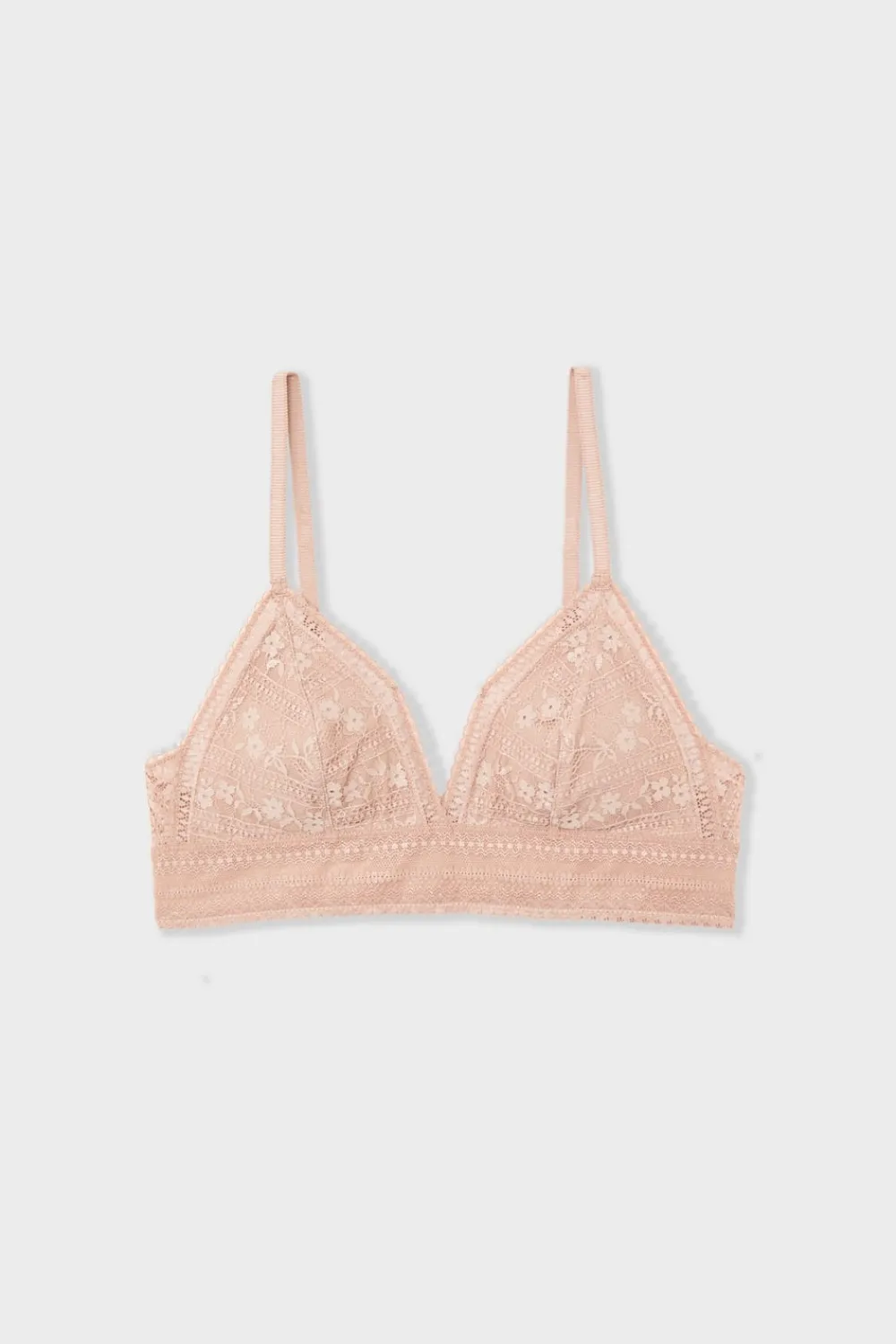 Outlet ETAM Sujetador triangular de encaje ROSA EMPOLVADO