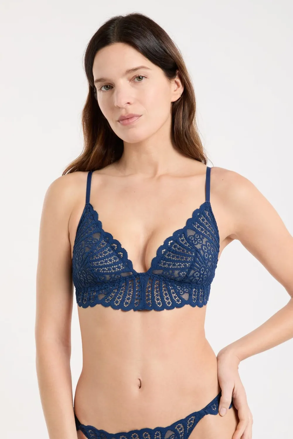Discount ETAM Sujetador triangular de encaje marino