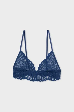 Discount ETAM Sujetador triangular de encaje marino