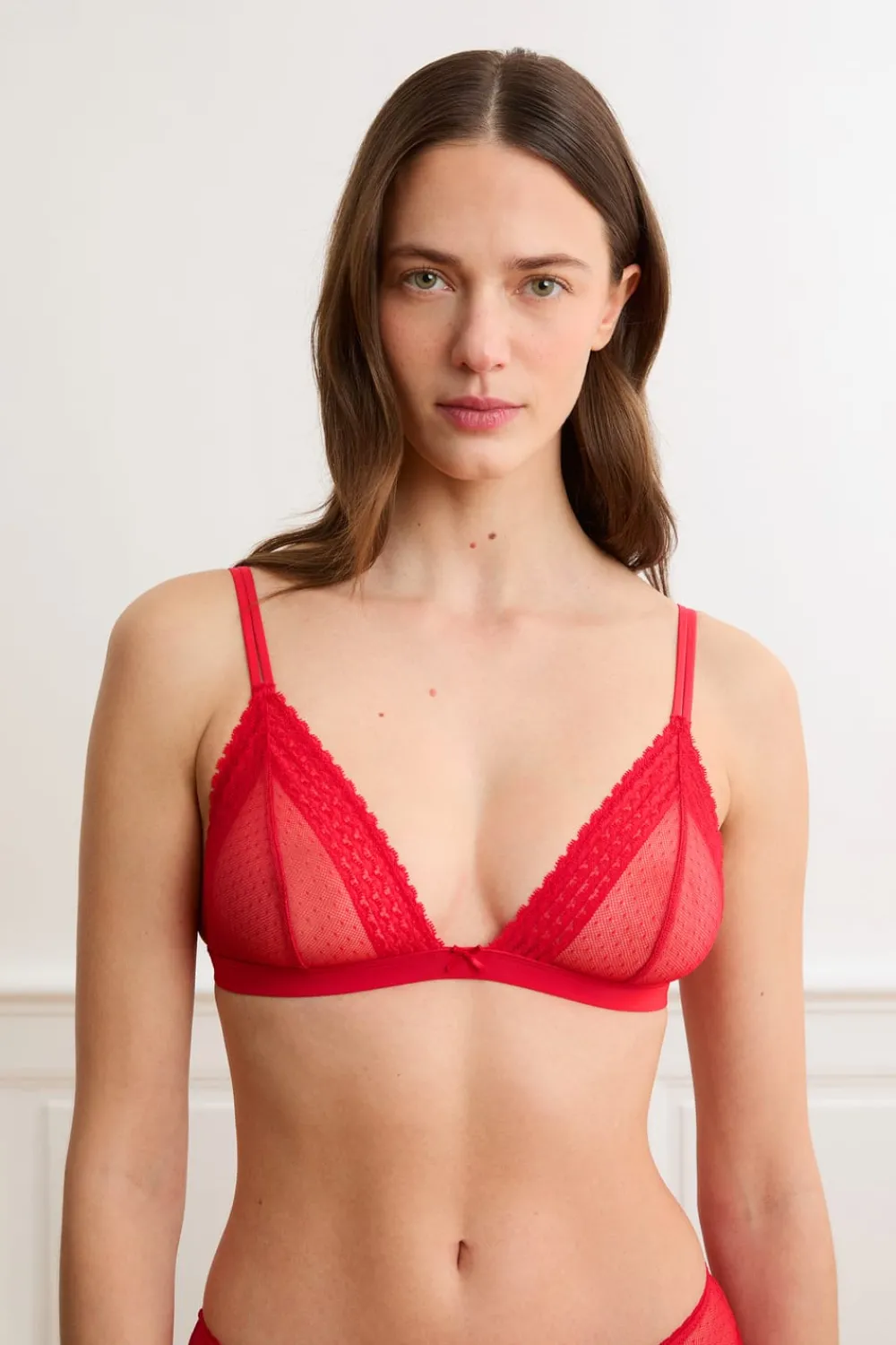 Hot ETAM Sujetador triangular de encaje ROJO