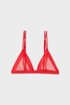 Hot ETAM Sujetador triangular de encaje ROJO