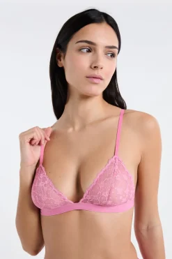 Clearance ETAM Sujetador triangular de encaje ROSA