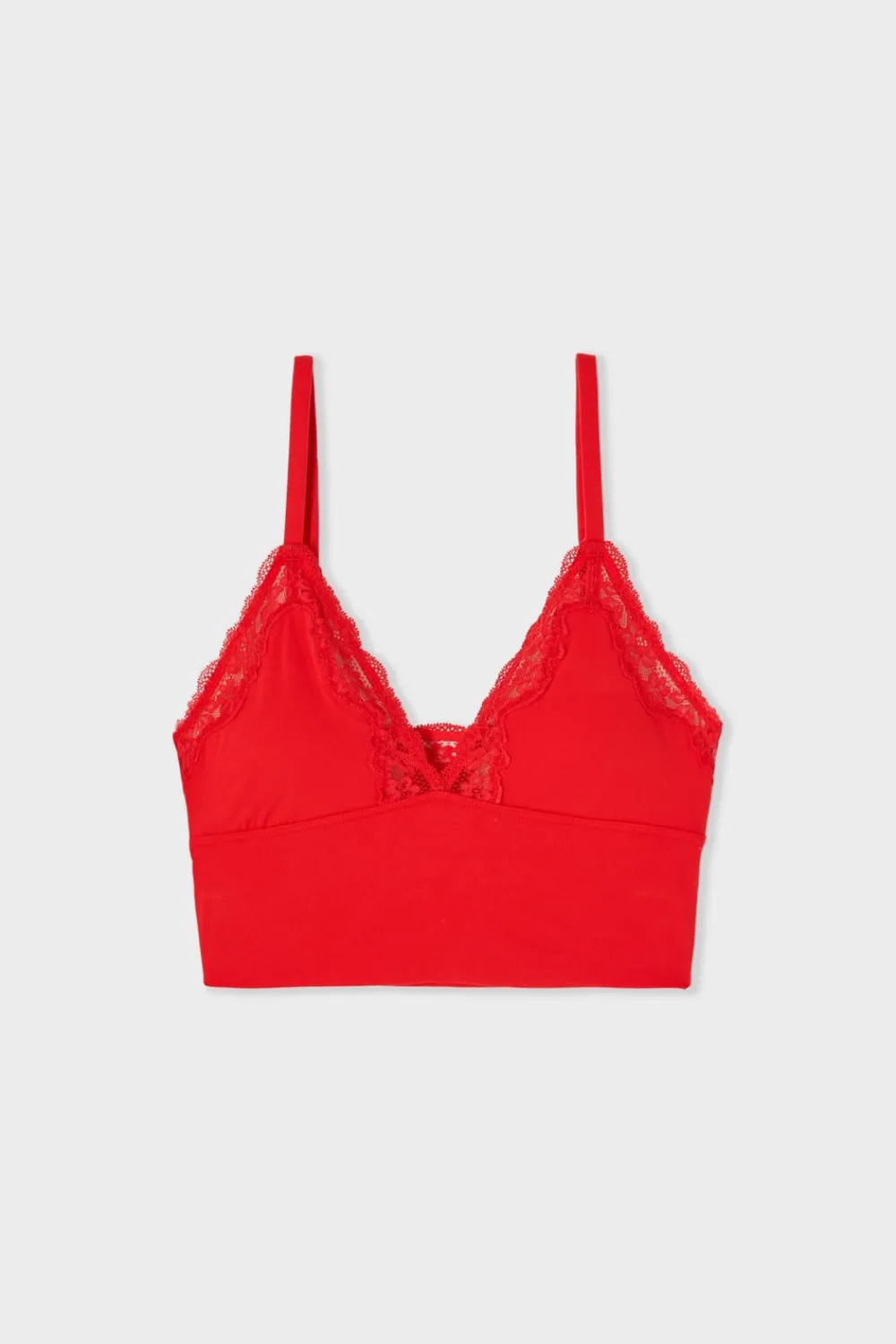 Online ETAM Sujetador triangular de microfibra y encaje ROJO