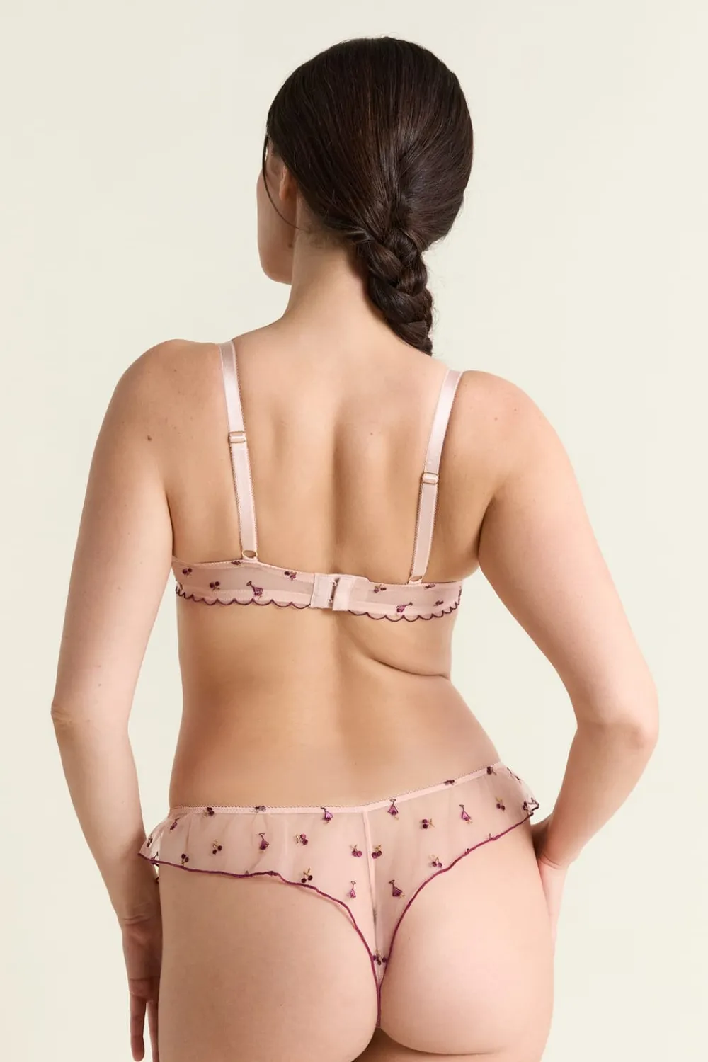 Online ETAM Sujetador triangular de tul con estampado BLUSH