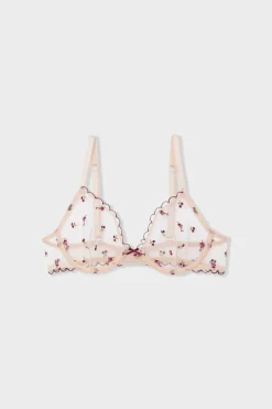 Online ETAM Sujetador triangular de tul con estampado BLUSH