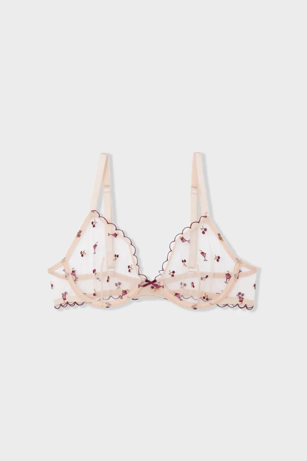 Online ETAM Sujetador triangular de tul con estampado BLUSH