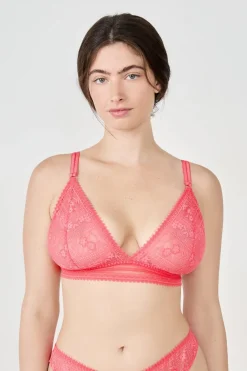 New ETAM Sujetador triangular sin aros de encaje ROSA