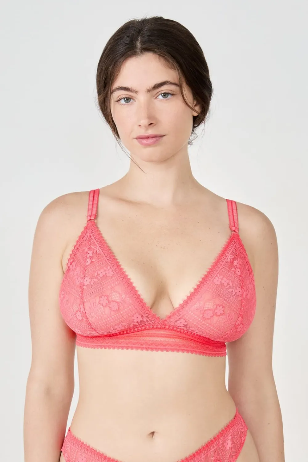 New ETAM Sujetador triangular sin aros de encaje ROSA