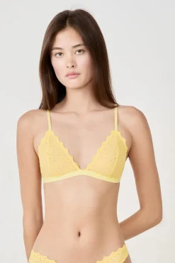 Discount ETAM Sujetador triángulo con bordado AMARILLO &Aacute;CIDO