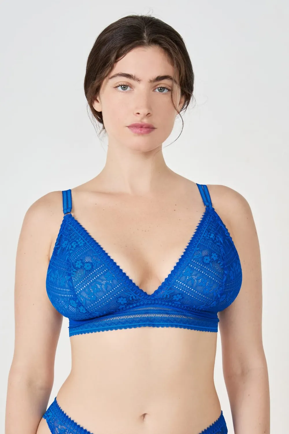 Clearance ETAM Sujetador triángulo de encaje AZUL VIVO