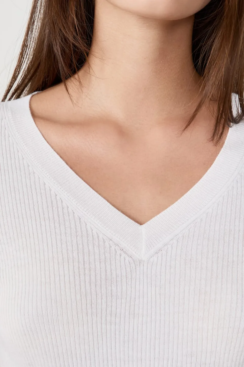 ETAM Suéter cuello en V BLANCO
