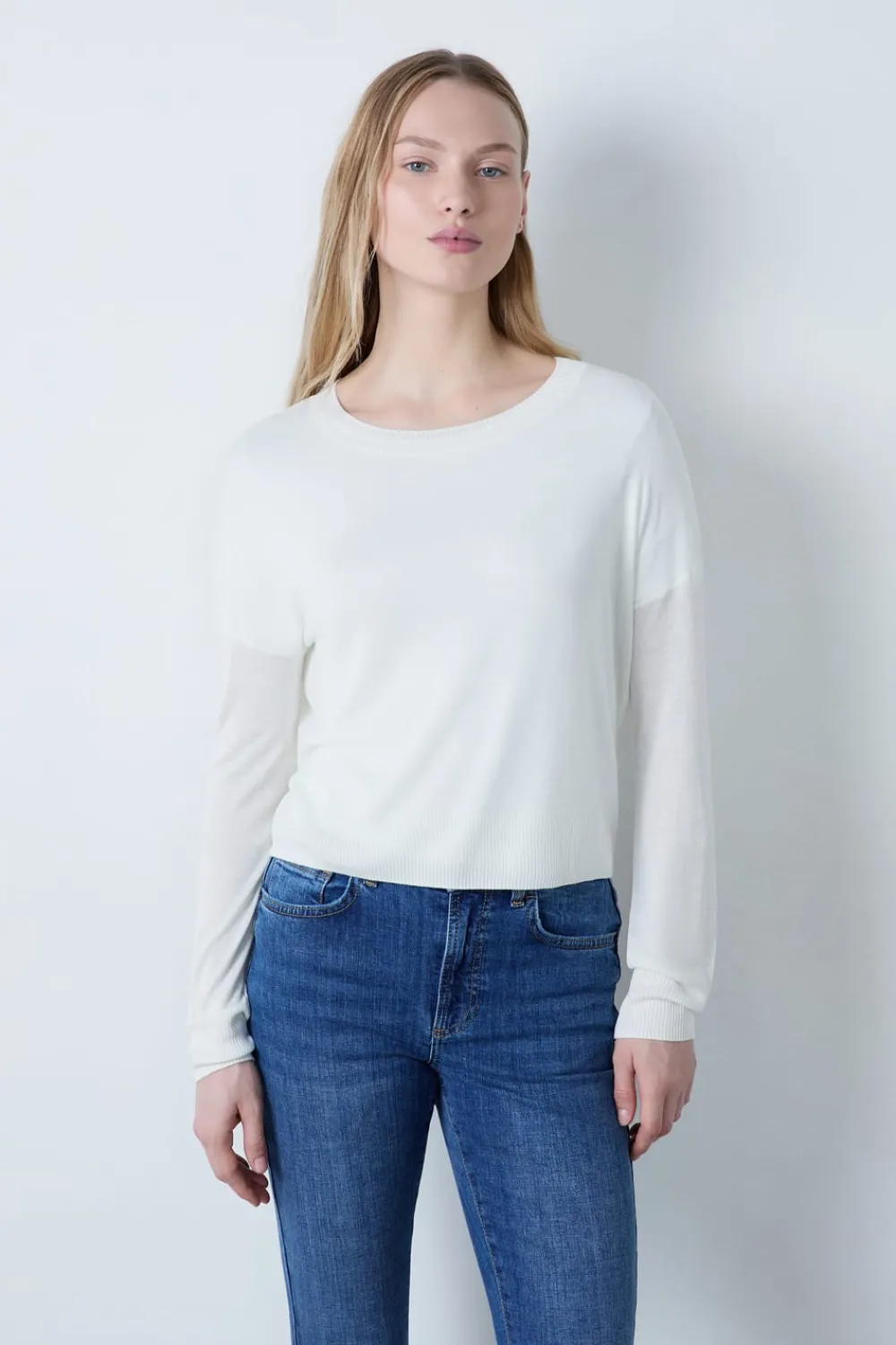 Hot ETAM Suéter cuello redondo BLANCO