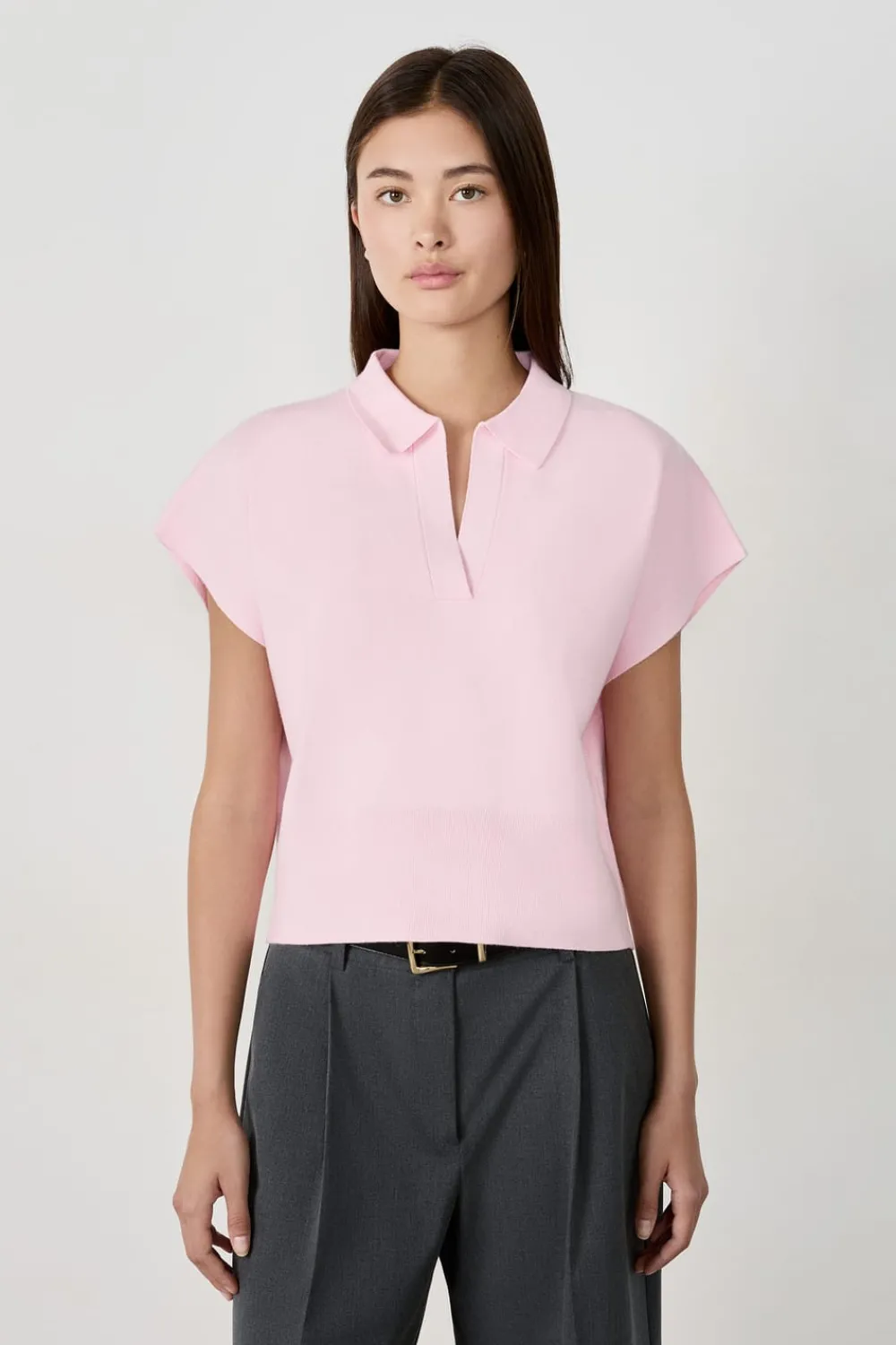 Discount ETAM Suéter sin mangas cuello Polo ROSA EMPOLVADOS