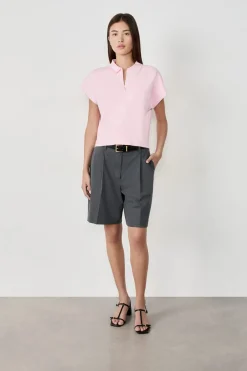 Discount ETAM Suéter sin mangas cuello Polo ROSA EMPOLVADOS