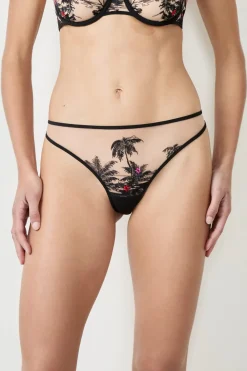 Outlet ETAM Tanga bordado NEGRO