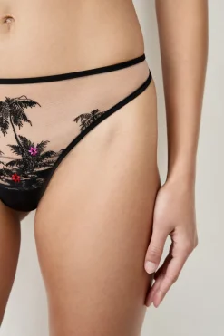 Outlet ETAM Tanga bordado NEGRO