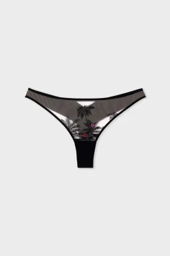 Outlet ETAM Tanga bordado NEGRO